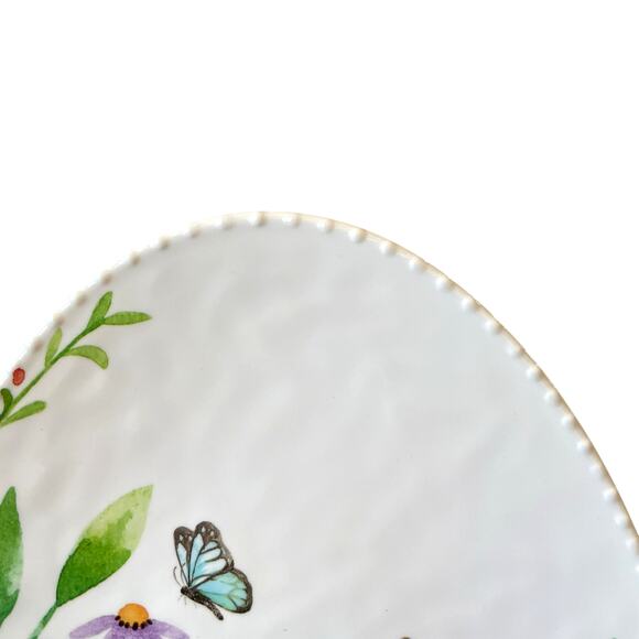 Spring Gatherings Floral Easter Egg Shaped Melamine Salad Plates 8" Set of 4 New - Picture 15 of 15